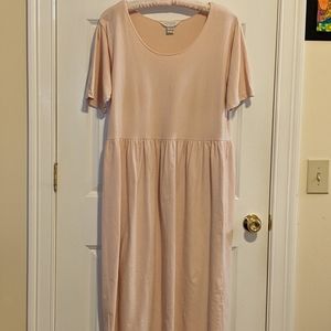 *Express* blush pink, long, peasant, cotton dress in L